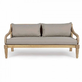 2-Sitzer Gartensofa aus Teakholz mit abnehmbaren Kissen, Homemotion - Harry