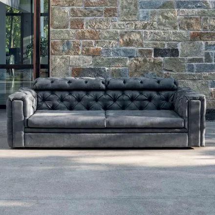 2-Sitzer-Wohnzimmersofa mit verstellbarer Kopfstütze Made in Italy - Unleashed Viadurini