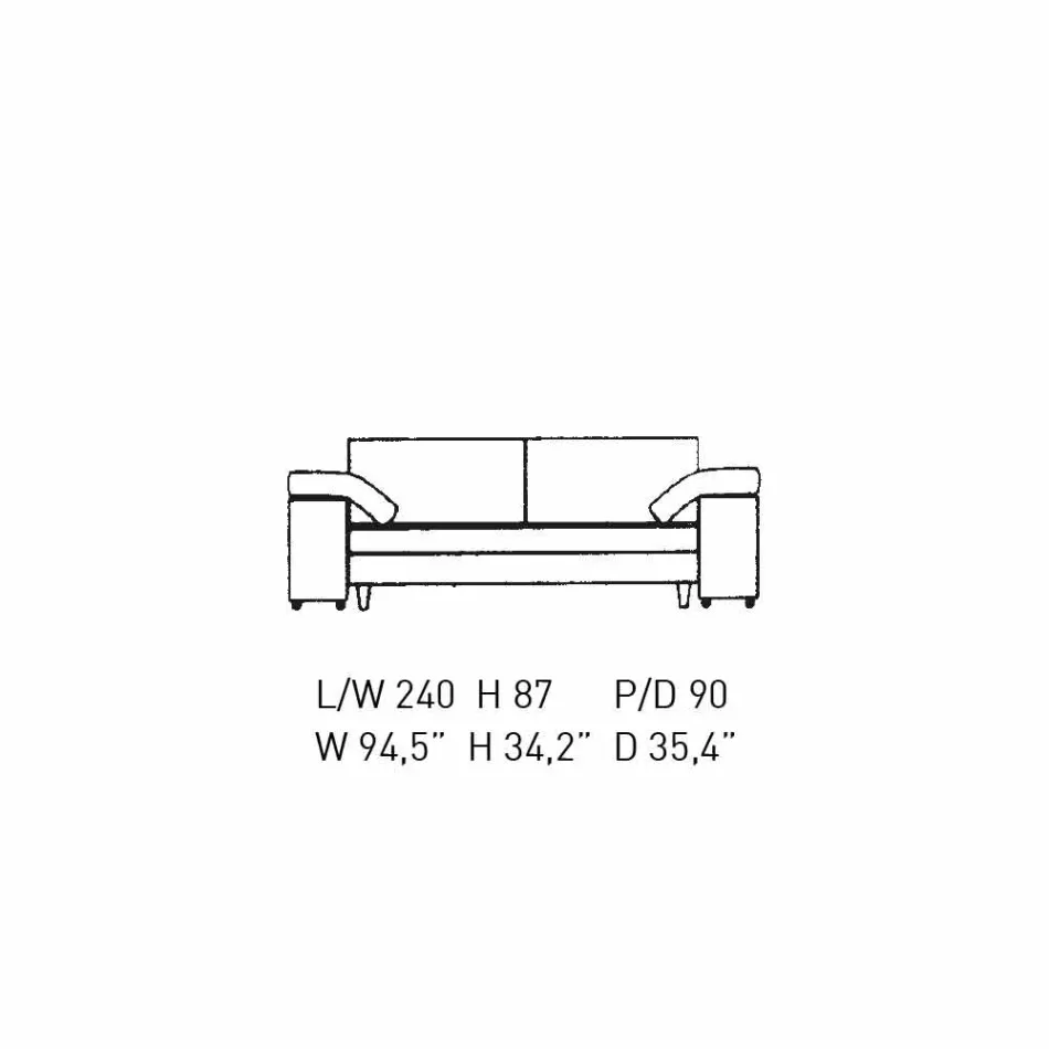 2-Sitzer-Sofa aus Baumwolle mit Seitenwürfeln aus Mdf Made in Italy - Damaskus Viadurini