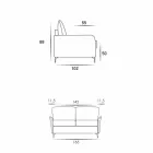 2-Sitzer Maxi L.165cm Kunstleder / Stoff in Italien Erica Viadurini