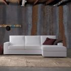 3-Sitzer-Sofa mit Halbinsel aus weißem oder blauem Stoff Made in Italy - Elsass Viadurini