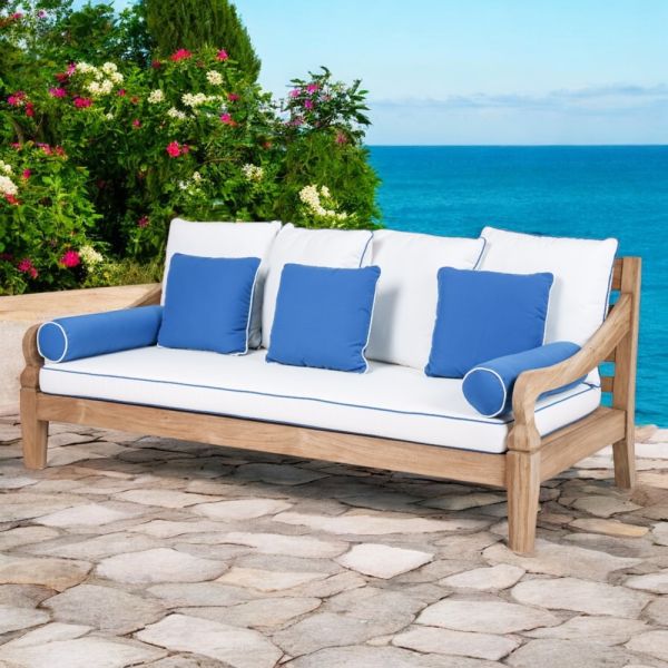 3-sitzer-gartensofa aus gebürstetem natürlichem teakholz - artes