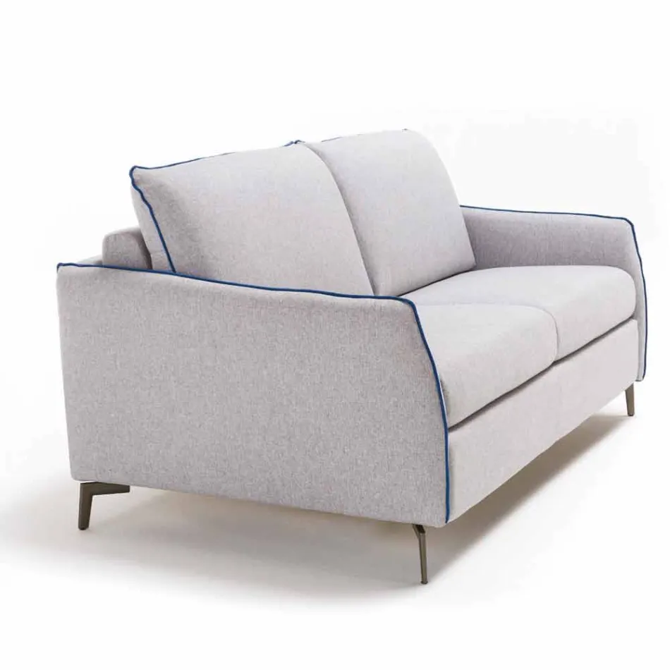 Sofa 3-Sitzer Design L.185cm Stoff / Kunstleder in Italien Erica Viadurini