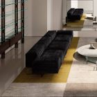3-Sitzer-Sofa aus extraklarem Glas und Stoffsitz, hergestellt in Italien – Rory Viadurini