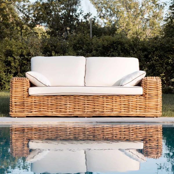 3-sitzer oder maxi-gartensofa aus natürlichem rattan mit kissen - keira