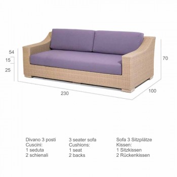 3er-Sofa Außen Polyethylen und Joe Tempotest