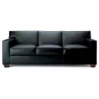 3-Sitzer-Sofa mit Lederbezug und Nussbaumfüßen Made in Italy - Alessandria Viadurini