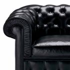 3-Sitzer-Sofa mit Lederbezug und lackierten Füßen Made in Italy - Idra Viadurini