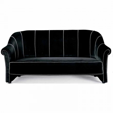 3-Sitzer-Sofa mit Samtbezug und weißen Nähten Made in Italy - Caster Viadurini
