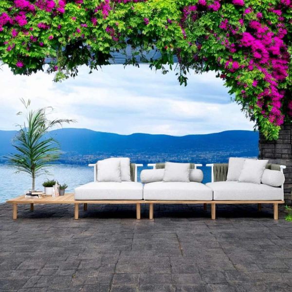 4-sitzer-sofa aus teakholz, seilgeflecht und kissen - bellatrix