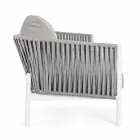 Homemotion - Rubio 3-Sitzer Design Outdoor-Sofa in Weiß und Grau Viadurini