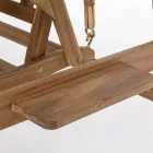 2-Sitzer-Schaukelsofa aus Akazienholz mit weißer Leinwand - Roxen Viadurini