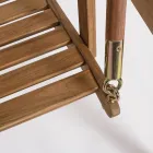 2-Sitzer-Schaukelsofa aus Akazienholz mit weißer Leinwand - Roxen Viadurini