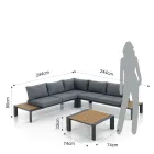 Ecksofa mit Couchtisch für draußen und drinnen aus Aluminium – Mettre Viadurini