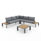 Ecksofa mit Couchtisch für draußen und drinnen aus Aluminium – Mettre Viadurini