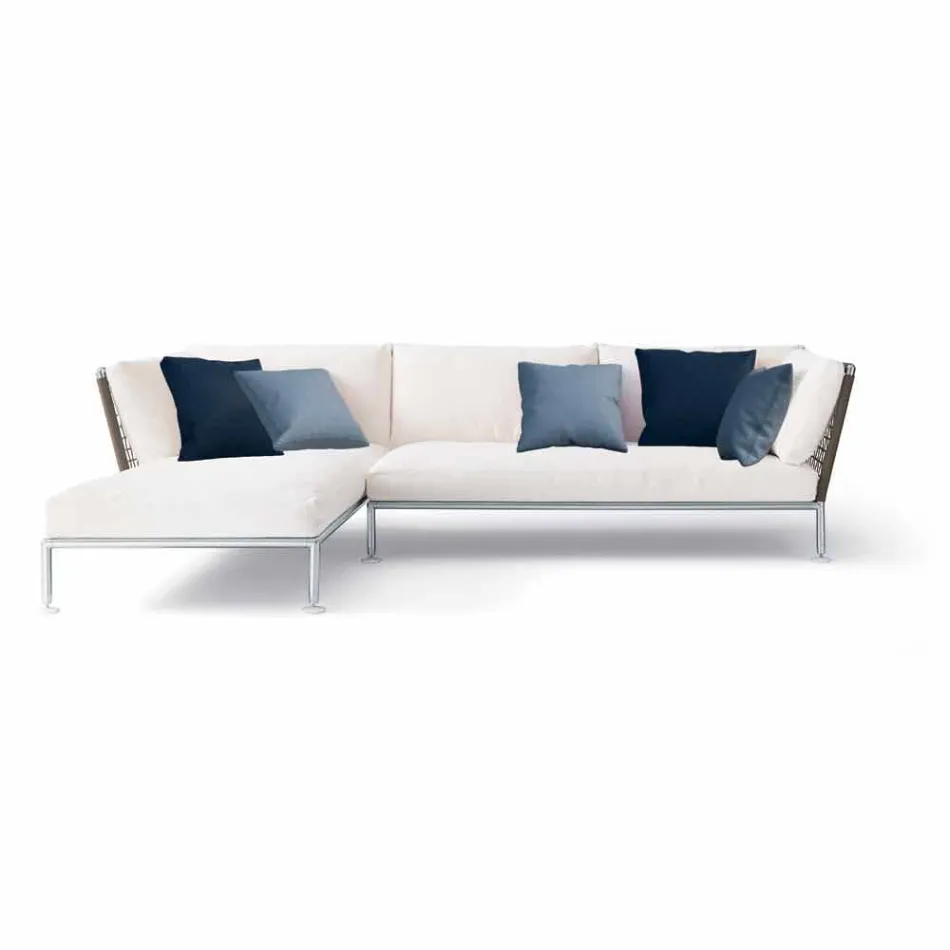 Modernes Design Outdoor-Ecksofa in Taubengrau oder Weiß - Ontario3 Viadurini