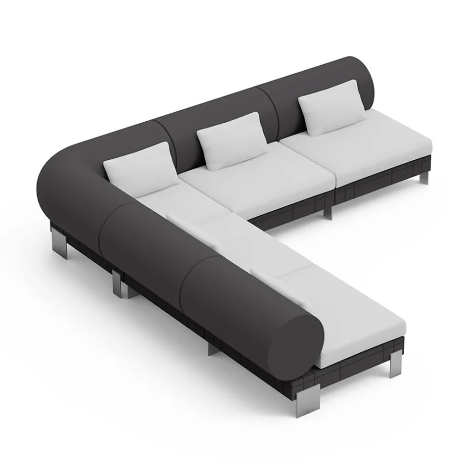 Wohnzimmer-Ecksofa aus Polyethylen in verschiedenen Farben - Orbis Viadurini
