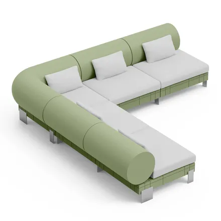 Wohnzimmer-Ecksofa aus Polyethylen in verschiedenen Farben - Orbis Viadurini
