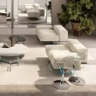 Linkes Ecksofa mit extraklarem Glassockel, hergestellt in Italien – Rory Viadurini