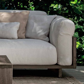 Sofa Chaiselongue für Outdoor, Modular und Gepolstert in Holz - Argo von Talenti