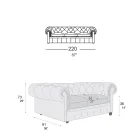 Klassisches Sofa mit Zwiebelfüßen aus Buchenholz Made in Italy - Spassoso Viadurini