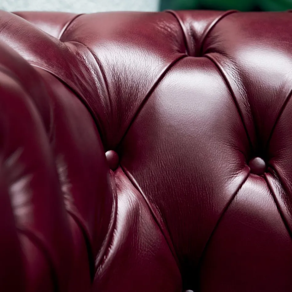 Klassisches Sofa mit Zwiebelfüßen aus Buchenholz Made in Italy - Spassoso Viadurini