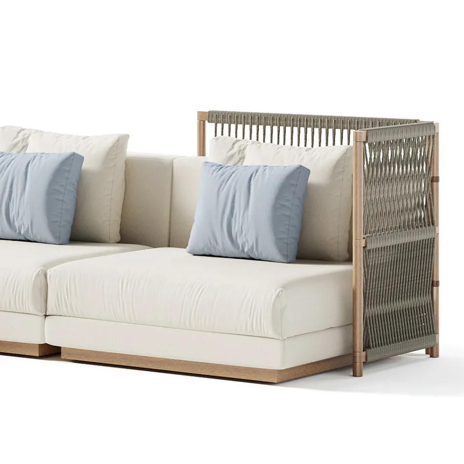 Modulares Outdoor-Sofa aus gepolstertem Stoff, hergestellt in Italien – Rubik Viadurini