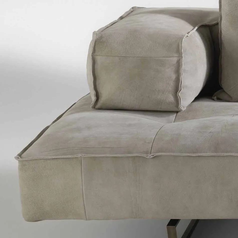 Sofa modernes Design Cardo, Lederpolsterung Viadurini