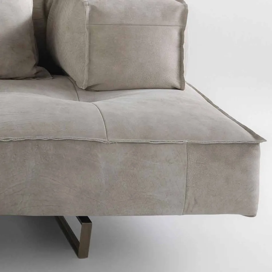 Sofa modernes Design Cardo, Lederpolsterung Viadurini