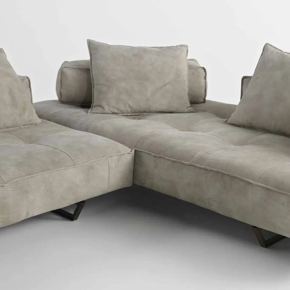 Sofa modernes Design Cardo, Lederpolsterung Viadurini