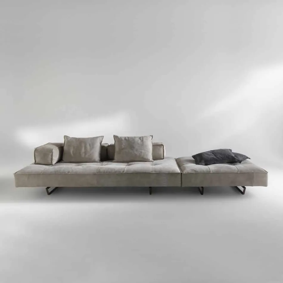 Sofa modernes Design Cardo, Lederpolsterung Viadurini