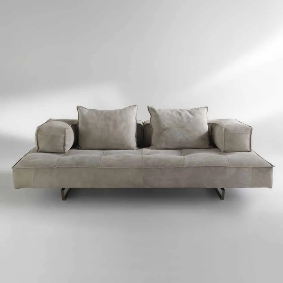 Sofa modernes Design Cardo, Lederpolsterung Viadurini