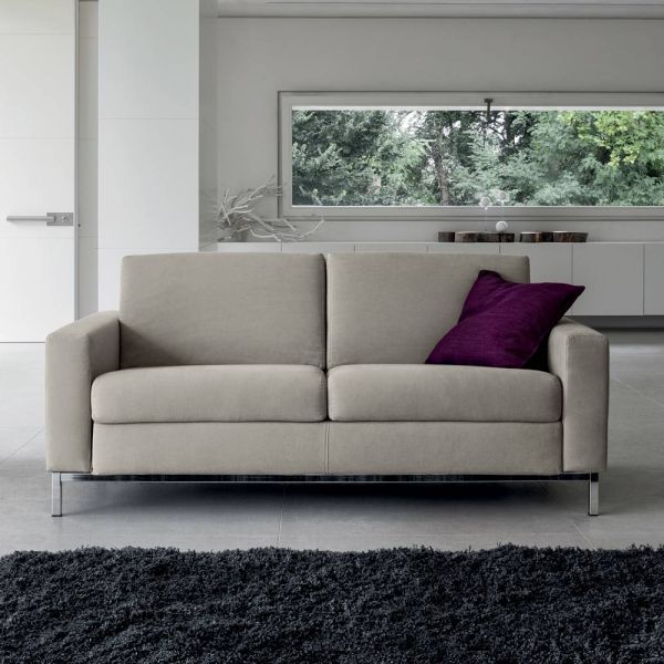 Sofa mit bettöffnung aus metall und polyurethan made in italy - folle