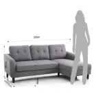 Sofa mit ausklappbarem Bettelement unter der Sitzfläche – Nickel Viadurini