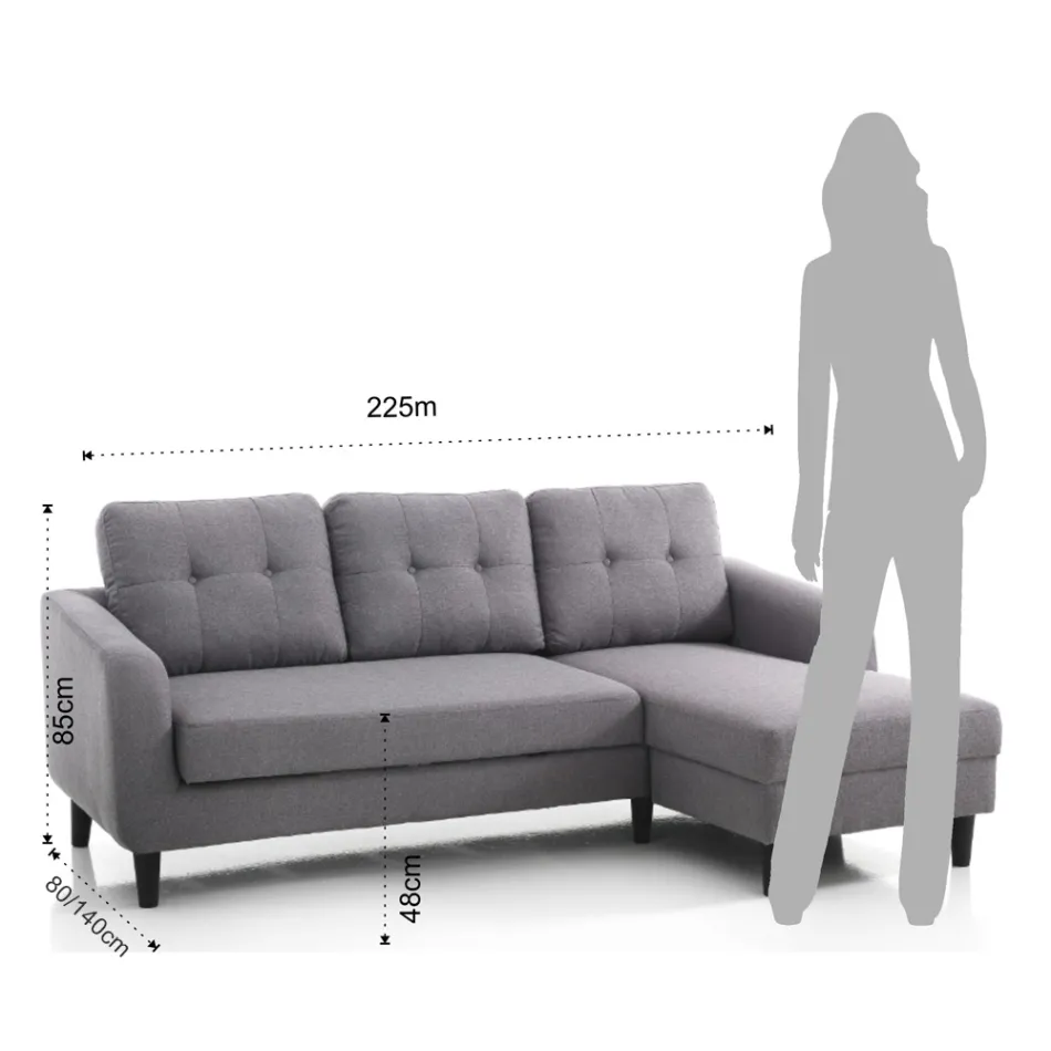 Sofa mit ausklappbarem Bettelement unter der Sitzfläche – Nickel Viadurini