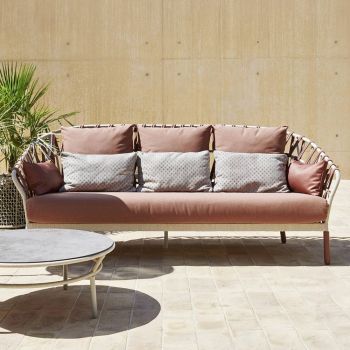 3-Sitzer Outdoor-Sofa mit Kissen Made in Italy - Emmacross von Varaschin