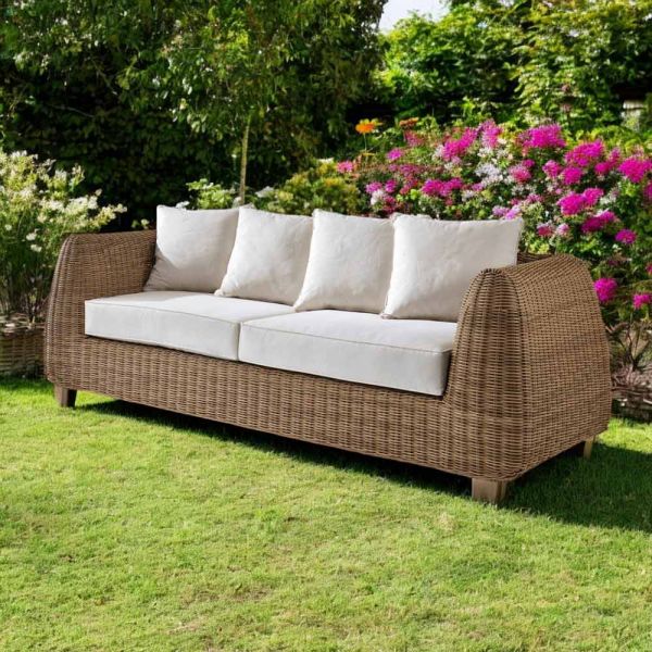 3-sitzer outdoor-sofa aus geflochtenem polyrattan - charlie