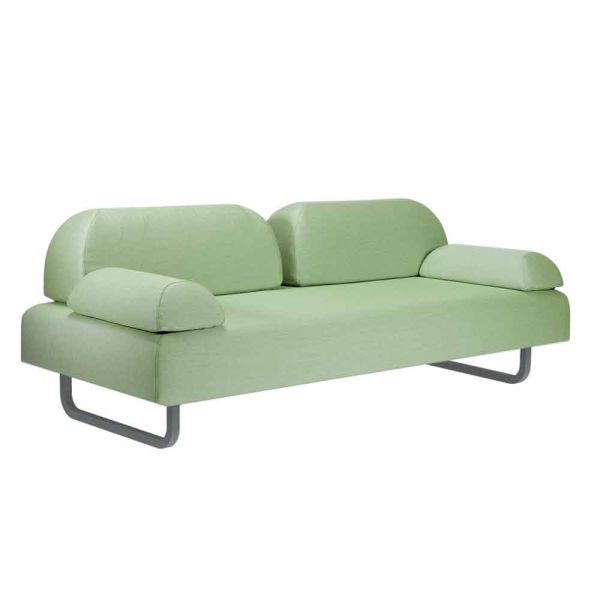 3-sitzer-design-sofa aus metall und stoff made in italy - selia