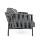 Outdoor-Sofa aus Aluminium und Seil mit Stoffkissen, Homemotion – Shama Viadurini