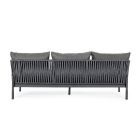 Outdoor-Sofa aus Aluminium und Seil mit Stoffkissen, Homemotion – Shama Viadurini