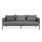 Outdoor-Sofa aus Aluminium und Seil mit Stoffkissen, Homemotion – Shama Viadurini