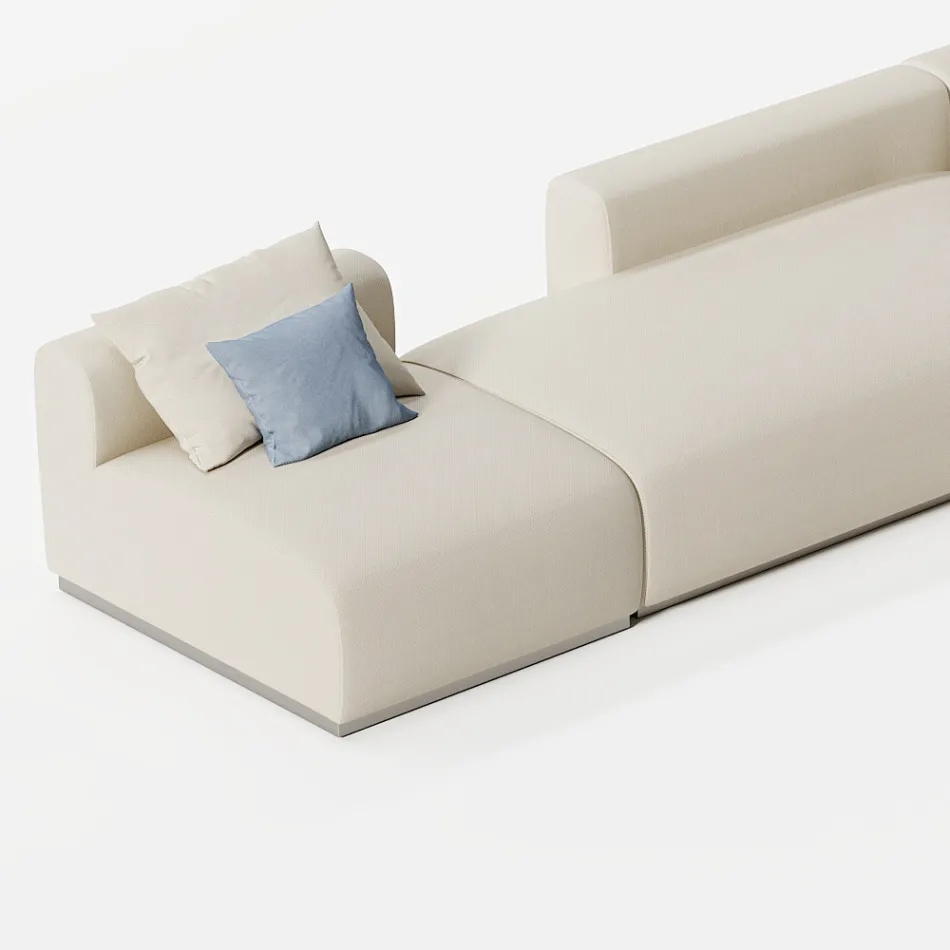 Modulares Outdoor-Sofa mit Polsterung aus entwässerndem Gummi Made in Italy - Bahias Viadurini