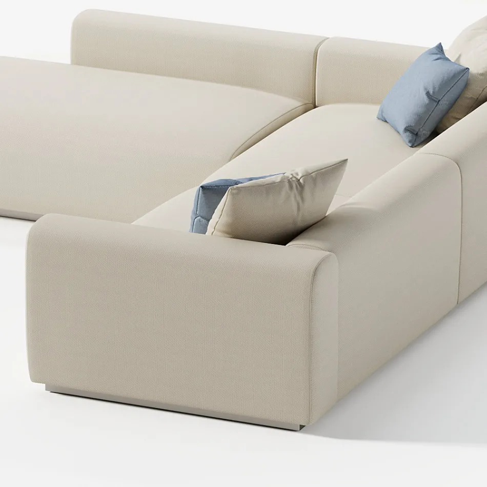 Modulares Outdoor-Sofa mit Polsterung aus entwässerndem Gummi Made in Italy - Bahias Viadurini