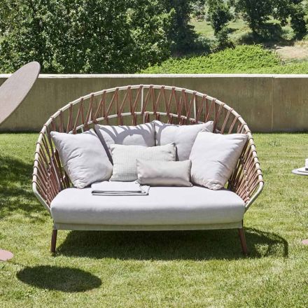 Outdoor-Sofa mit Kissen inklusive Made in Italy - Emmacross von Varaschin Viadurini