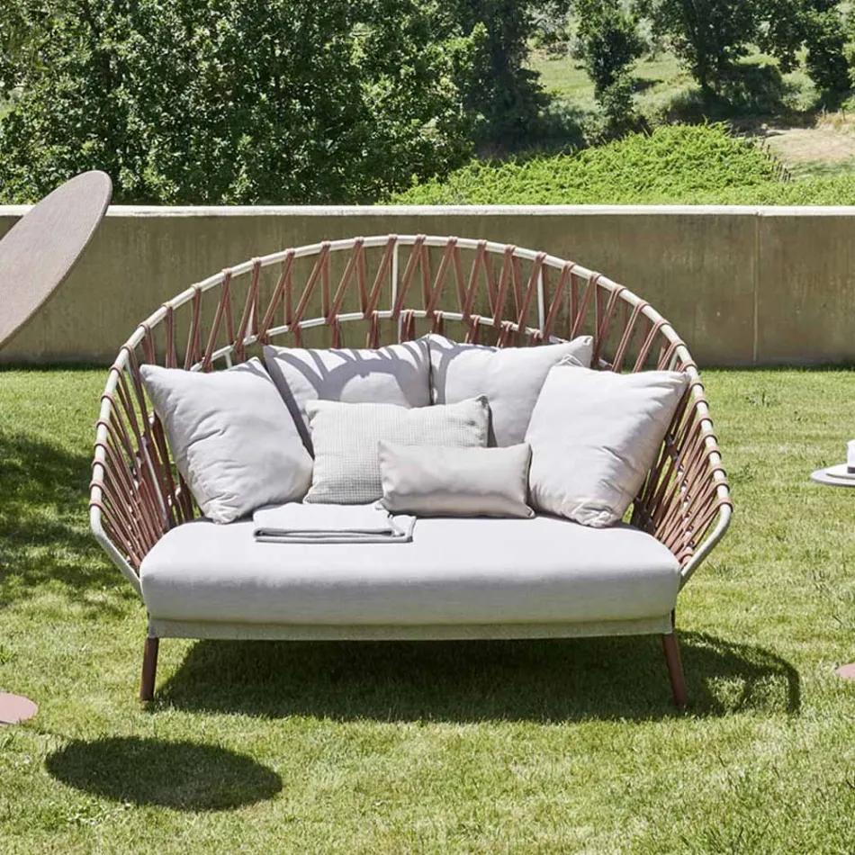 Outdoor-Sofa mit Kissen inklusive Made in Italy - Emmacross von Varaschin Viadurini