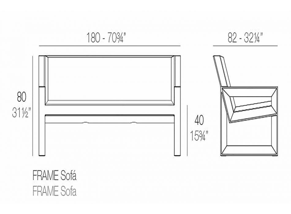 Frame by Vondom Outdoor-Sofa, aus Polyethylenharz, Design Viadurini