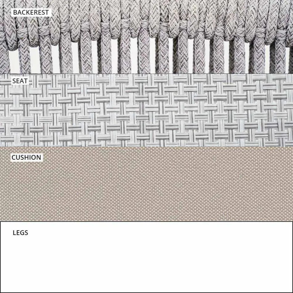 Stapelbares Zweisitzer-Sofa gepolsterter Stoff im Freien - Smart von Varaschin Viadurini