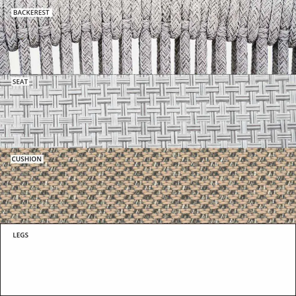 Stapelbares Zweisitzer-Sofa gepolsterter Stoff im Freien - Smart von Varaschin Viadurini