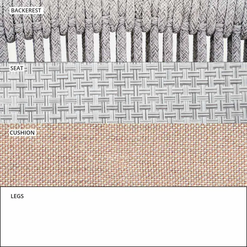 Stapelbares Zweisitzer-Sofa gepolsterter Stoff im Freien - Smart von Varaschin Viadurini