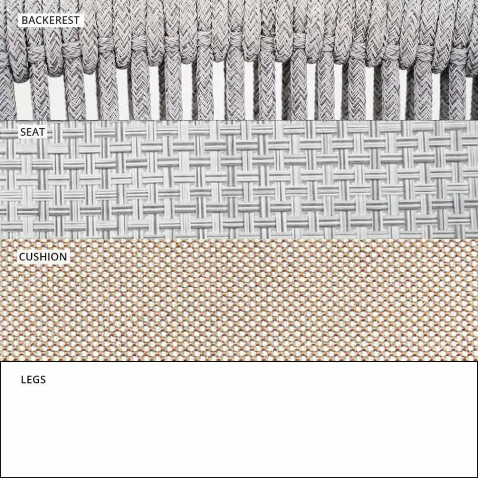 Stapelbares Zweisitzer-Sofa gepolsterter Stoff im Freien - Smart von Varaschin Viadurini
